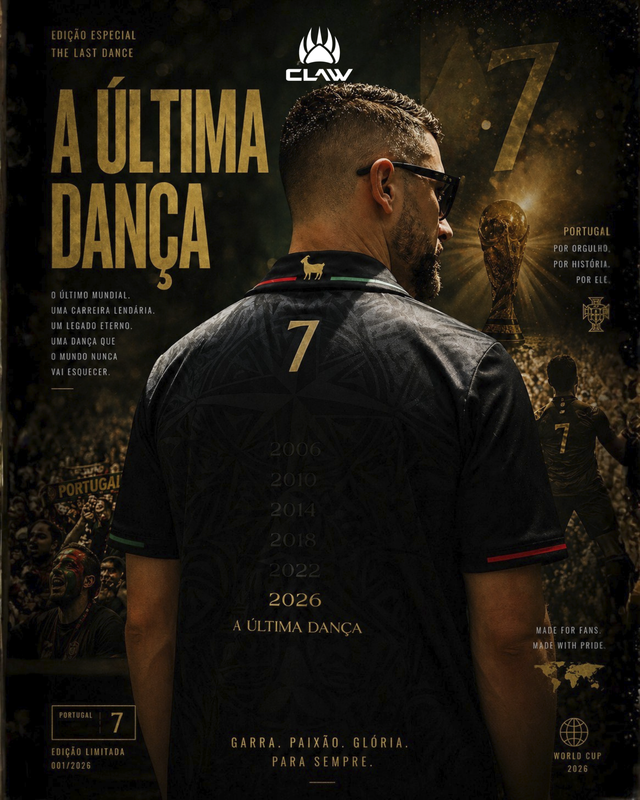 ronaldo-capa-produto.png Camisola "A Última Dança" Fã Portugal Mundial 2026 - Image 1